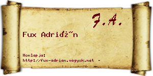 Fux Adrián névjegykártya